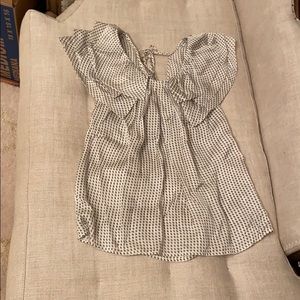 Club Monaco Patterned Black and White Top